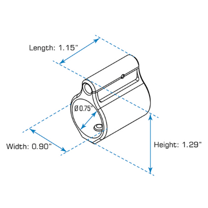 UTG® Micro Gas Block, Steel, .750" Inner Diameter