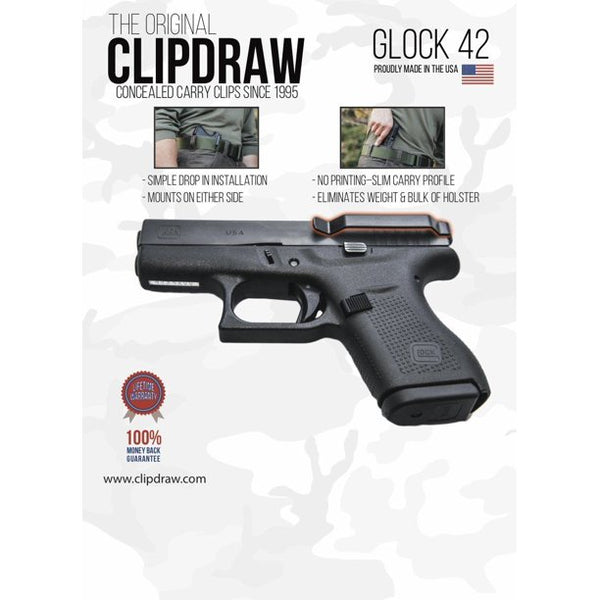 CLIPDRAW CONCEALED GUN CLIP GLOCK 42 .380